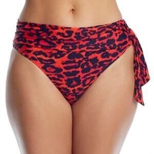 Pour Moi Heatwave Red Wild Fold Over Side Tie Bikini Bottom US Size 6/ UK 10